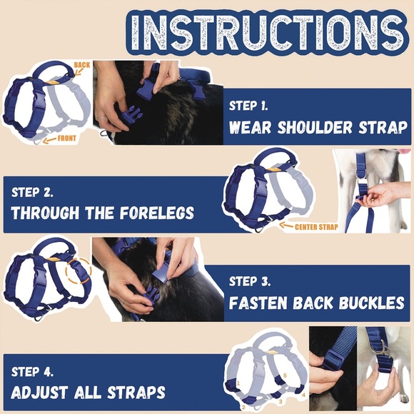 NEW DF Pet Professional Martingale Multifunctional No-Pull  Neoprene Harness - Picture 7 of 13